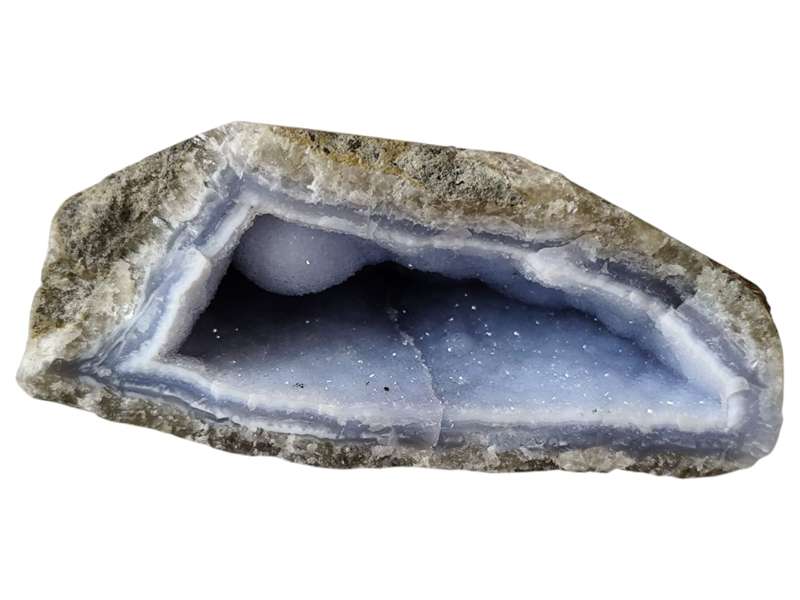 Blue agate Geode, Malawi, 11.7 x 6.9 x 5.2cm, 459.5grams
