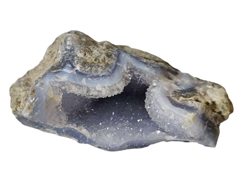 Blue agate Geode, Malawi, 13 x 11.2 x 4.2cm, 507.3grams