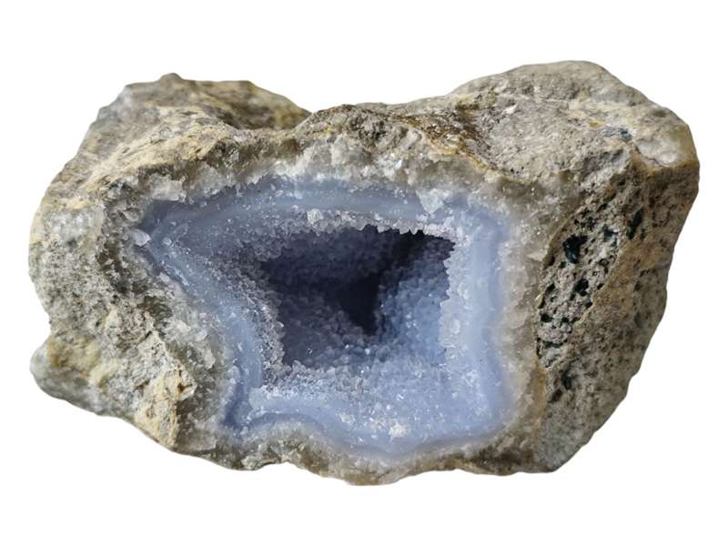 Blue agate Geode, Malawi, 8.4 x 6.1 x 5.5cm, 348.5grams