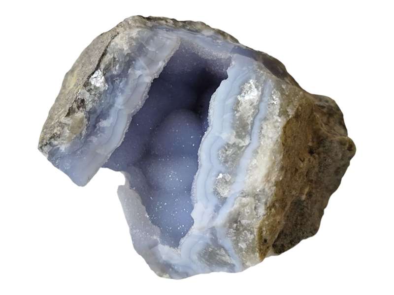 Blue agate Geode, Cabochon quality, Malawi, 7 x 6 x 6cm, 300.6grams