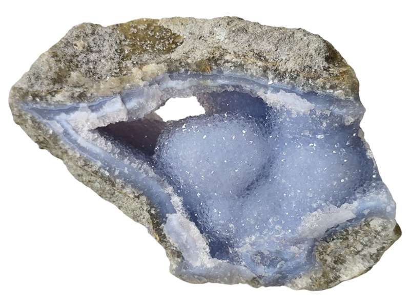Blue agate Geode, Malawi,1.05-1.56kg