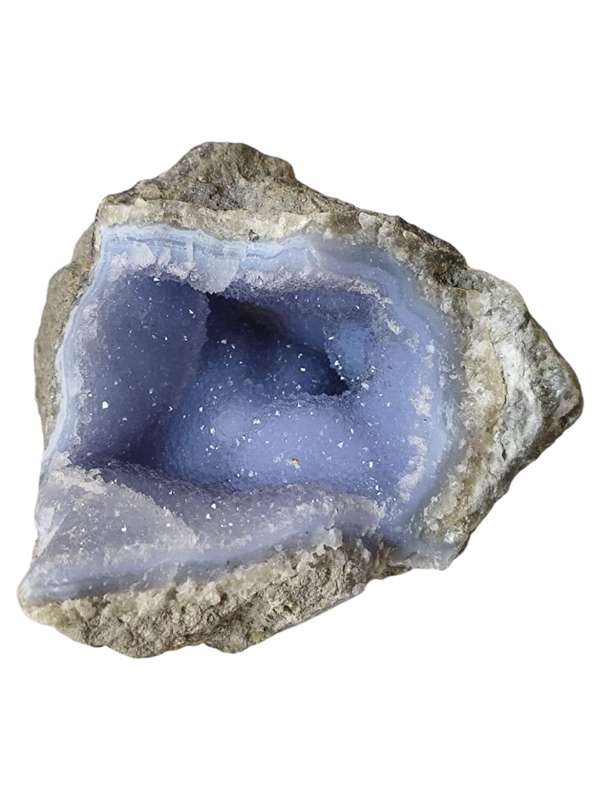 Blue agate Geode, Malawi, 13 x 14 x 9.5cm, 1.08kg