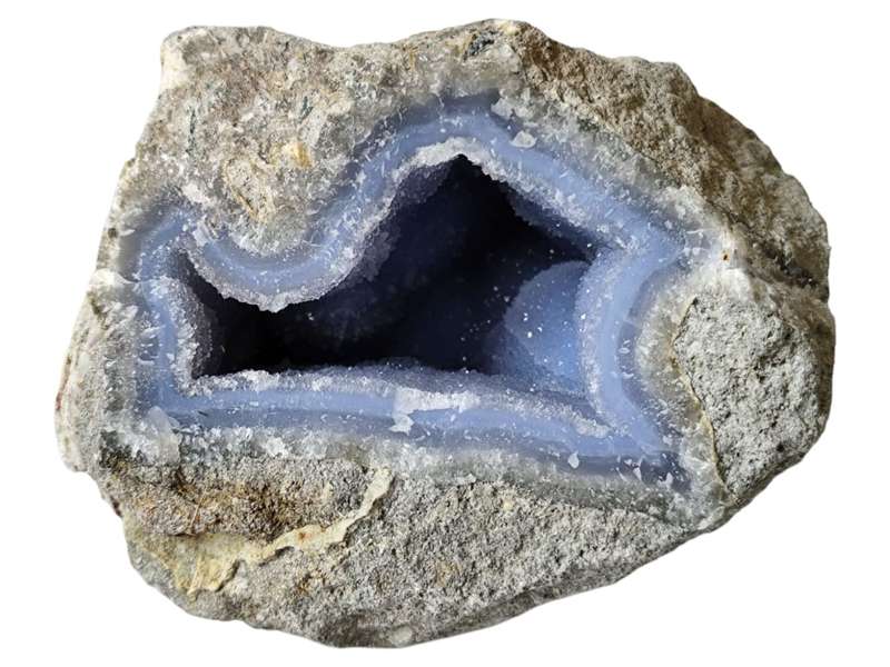 Blue agate Geode, Malawi, 11.3 x 9.7 x 12cm, 1.45kg