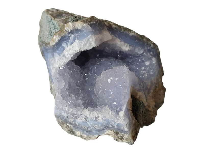Blue agate Geode, Malawi, 11 x 8.7 x 9.4cm, 0.64kg