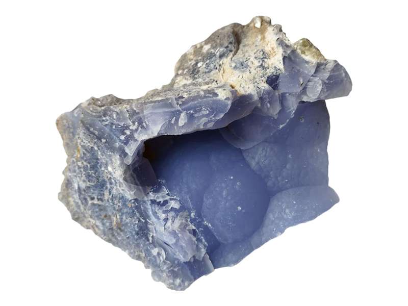 Blue agate Geode, Cabochon Quality, Malawi, 15.3 x 16.5 x 11cm, 1.40kg