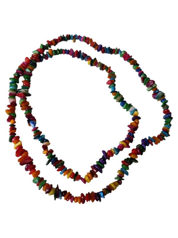 Assorted color shell chip string, 5-10mm, 80cm