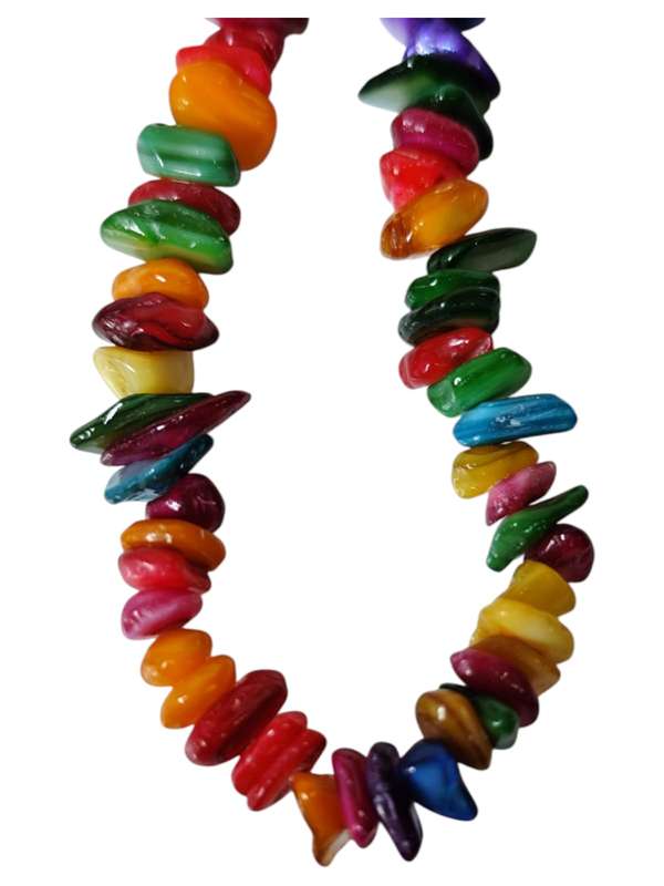 Assorted color shell chip string, 5-10mm, 80cm