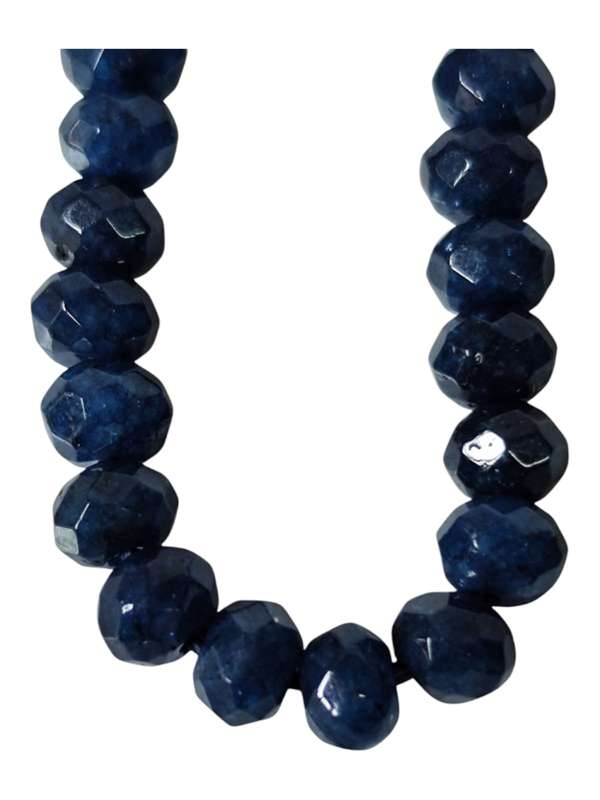 Sapphire colored Jadeite bead string, 4.5x3mm, rondelle, faceted, 38cm