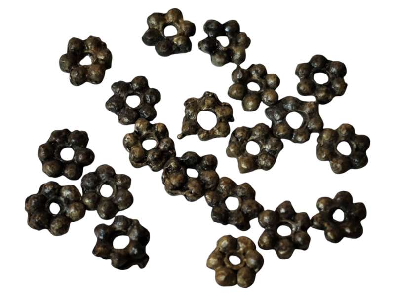 20 x Daisy spacer, bronze, Base metal, 4mm