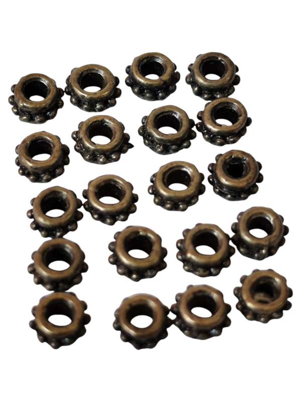 20 x Daisy spacer, bronze, Base metal, 5mm