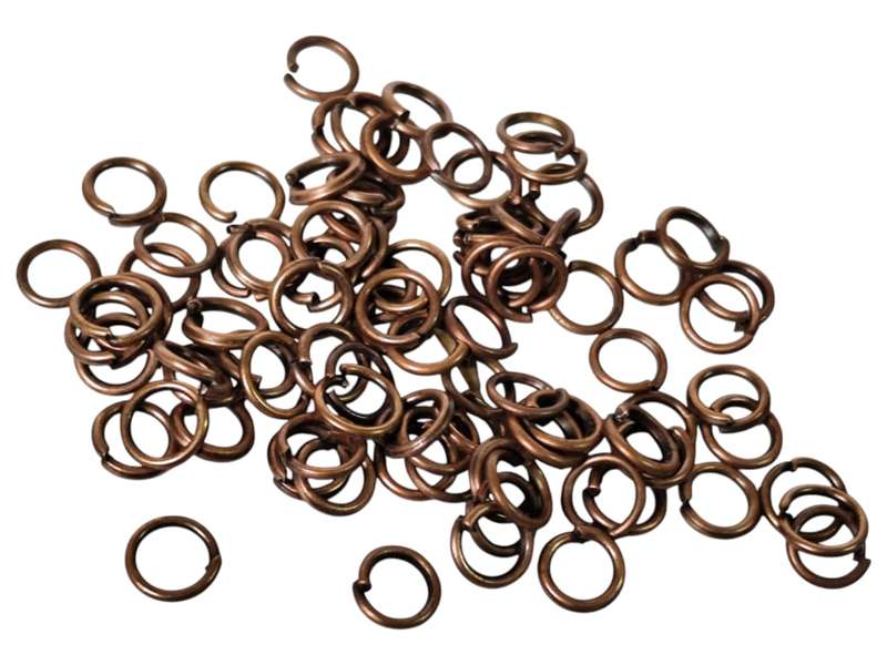 100 pcs  7x1mm jump ring, silver copper color