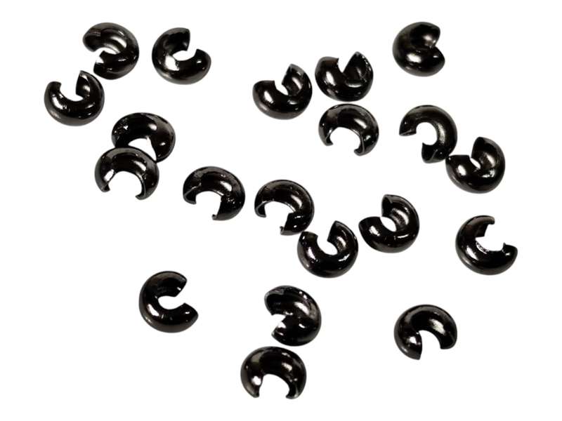 20 pcs 5 mm crimp cover, gun metal color