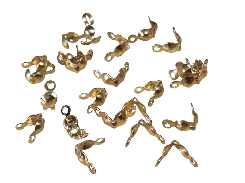 Packet of 20 bead tips gold color, 8mm