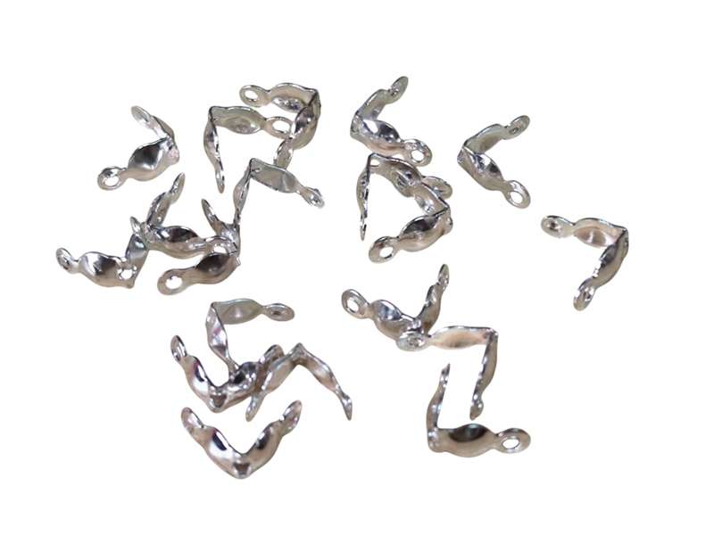 Packet of 20 bead tips Bright Silver color, 8mm