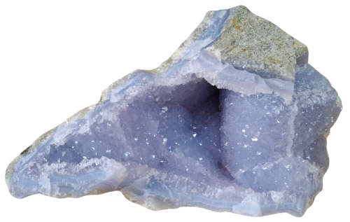 Blue agate Geode, Partially Cabochon Quality, Malawi, 19.8 x 12.8 x 10.7cm, 1.65kg
