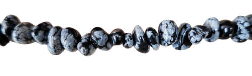 Snowflake obsidian, round chips. 40cm