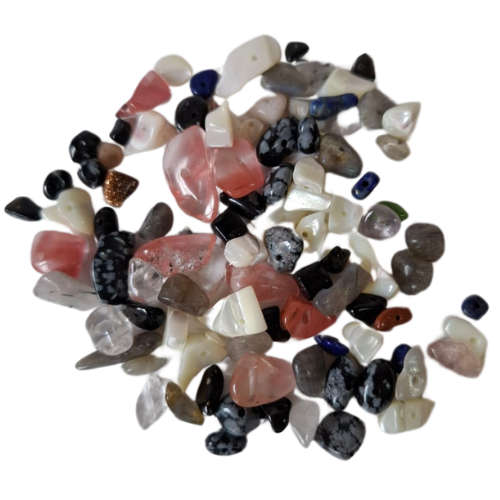 Assorted quartz with hole (assorted stone chip bead)