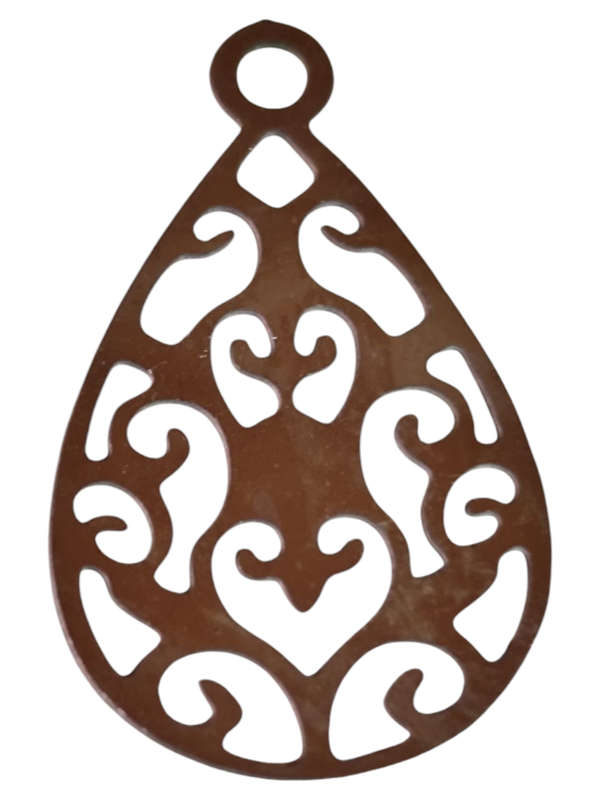Teardrop charm, stainless steel, rose gold 21mm