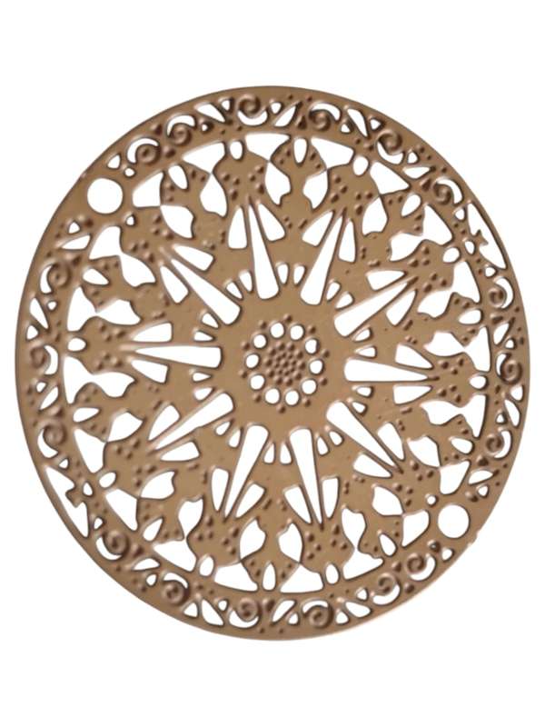 Rose gold Mandela disc Pendant, Stainless steel, 1.8cm in diameter, 1mm hole diameter on either side