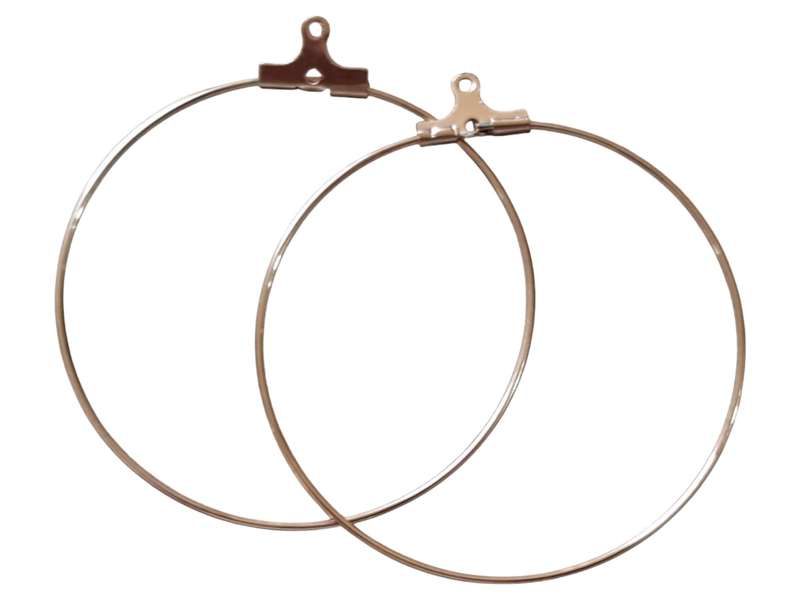 1 pair charm earring hoops, rose gold stainless steel, 30mm