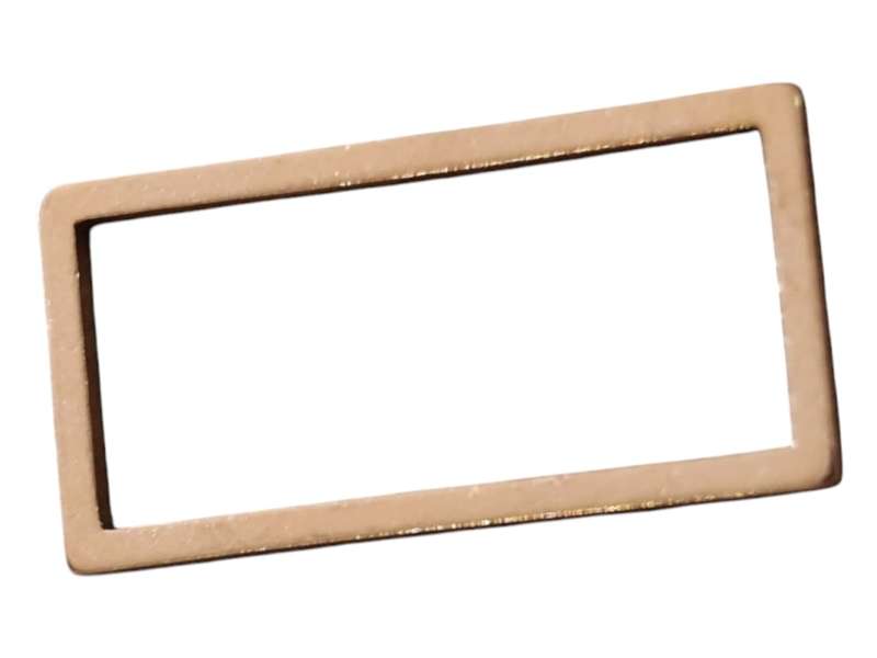 Rectangle shape pendant, Stainless Steel, rose gold 16mm