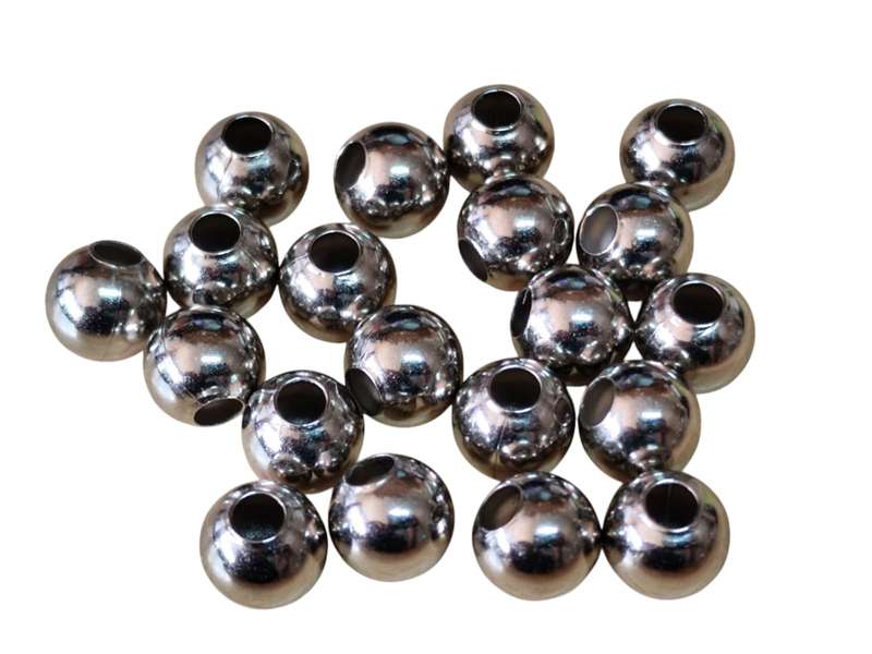 20 PCS Nickel free beads, Round,  8mm, Large 3mm hole