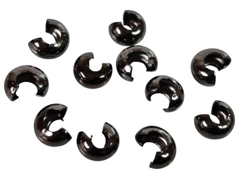 20 pcs 6 mm crimp cover, gun metal
