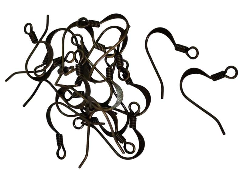 10 x Shepherds hook earring pair, bronze 19mm