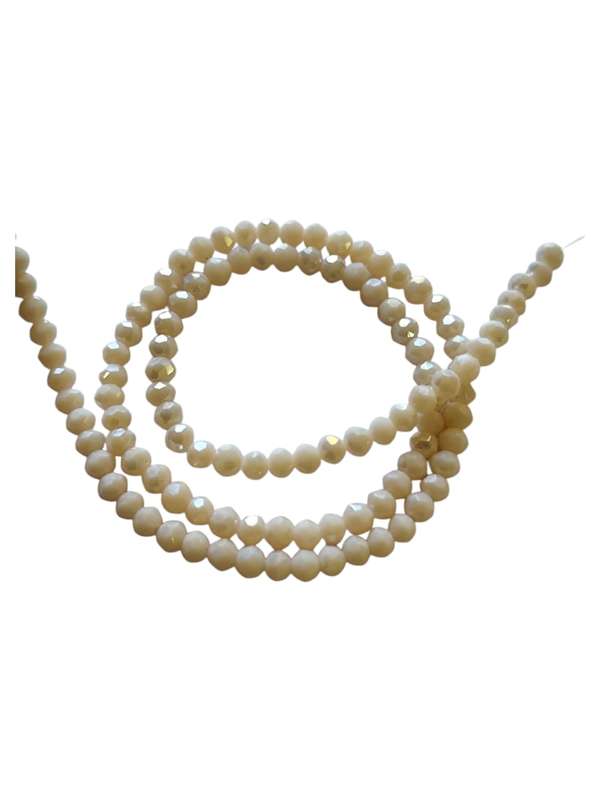 Glass bead string, faceted, rondelle, 3x4mm, light peach AB, 40cm