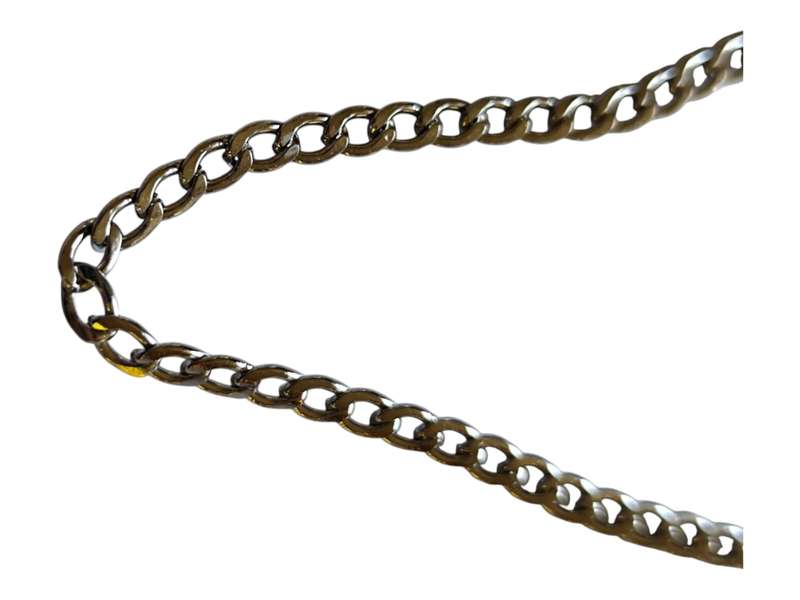 Stainless steel flat curb chain, 5x4mm, 1 meter
