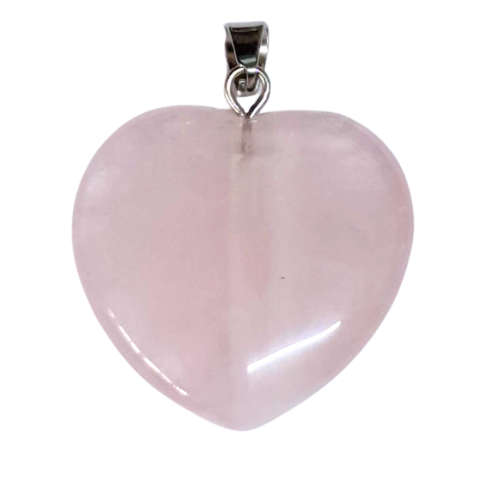 Rose quartz heart pendant, 31mm incl. bail
