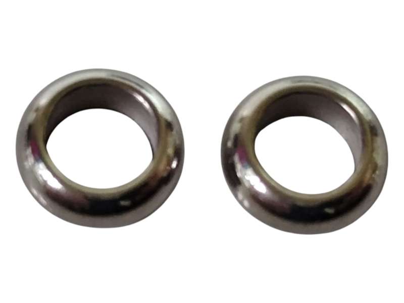 2 x Stainless steel bead spacer, 3.1mm x 8.01mm, Hole diameter 5.01mm