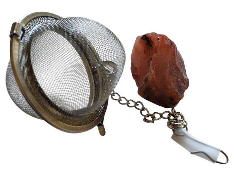 Stainless Steel infuser, Carnelian