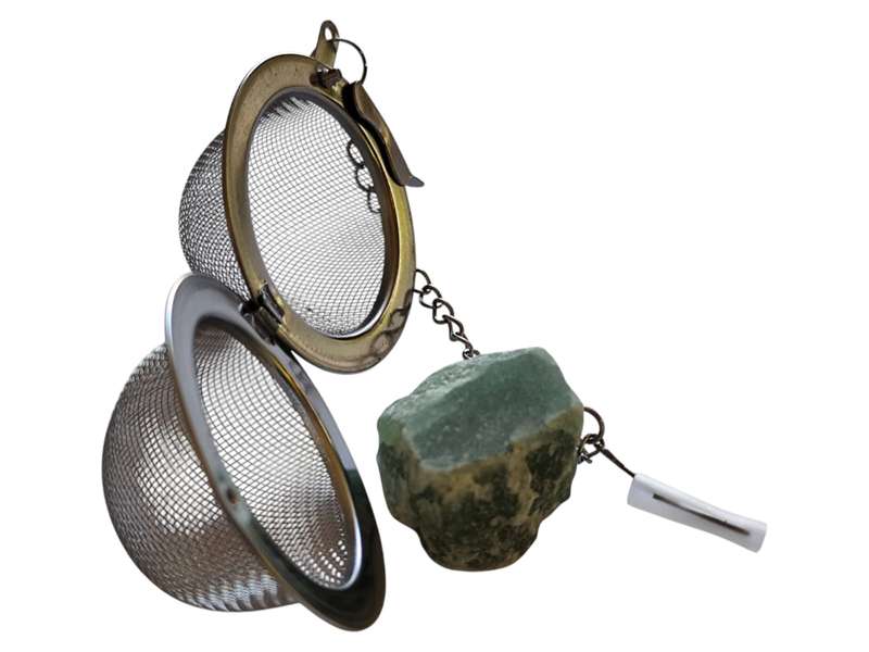 Stainless Steel infuser, Green Aventurine