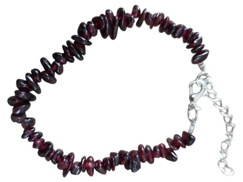 Garnet chip bracelet, extender chain