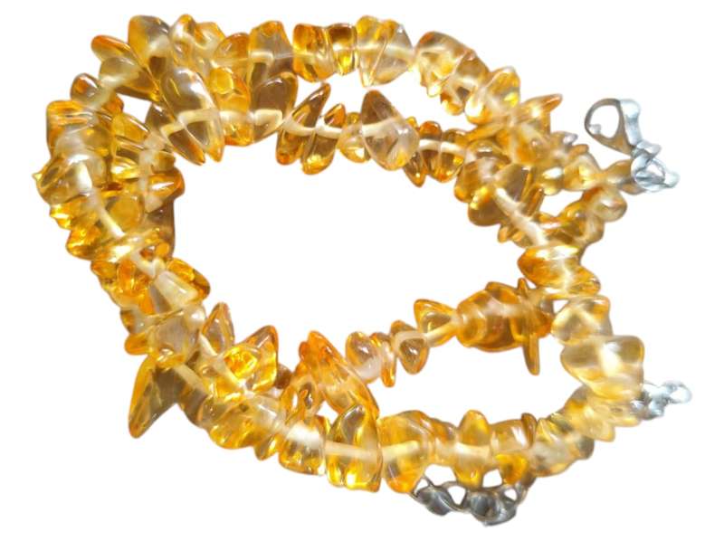 Double chip bracelet w clasp, Baltic amber