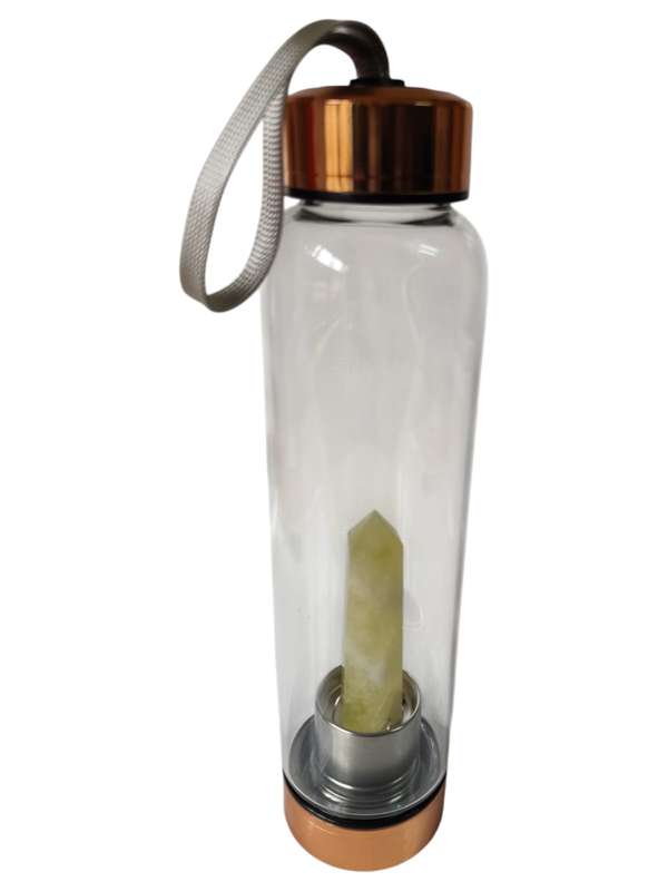 Citrine point glass bottle Rose gold edition