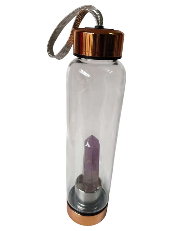 Amethyst point glass bottle Rose gold edition
