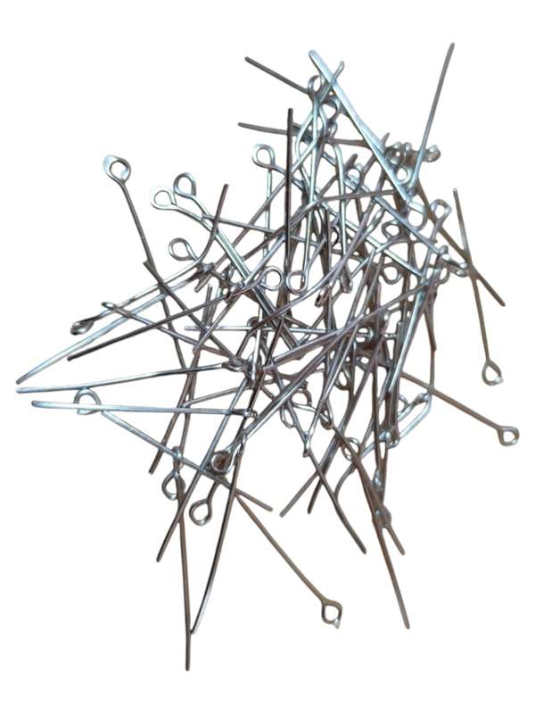 100 x Base metal Eye pins, 0.8x31mm