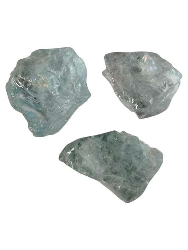 Aquamarine facet rough 3 pieces 7g