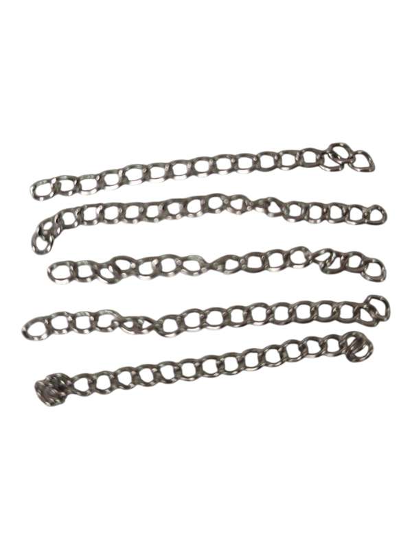 5 x Stainless steel extension chain, 4.7cm long, 3cm wide