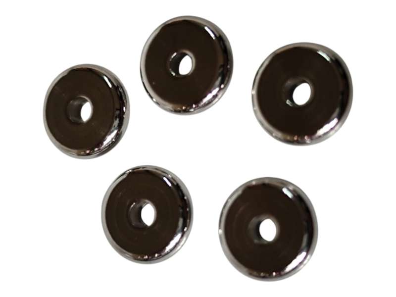 5 x Disc bead in stainless steel, 7.8 x 2mm