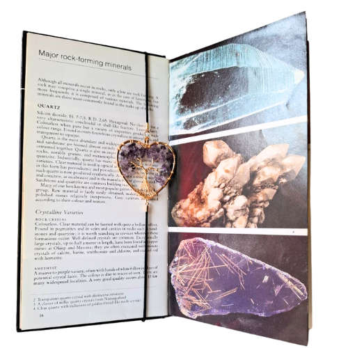 Heart Tree of life Amethyst bookmark, elastic