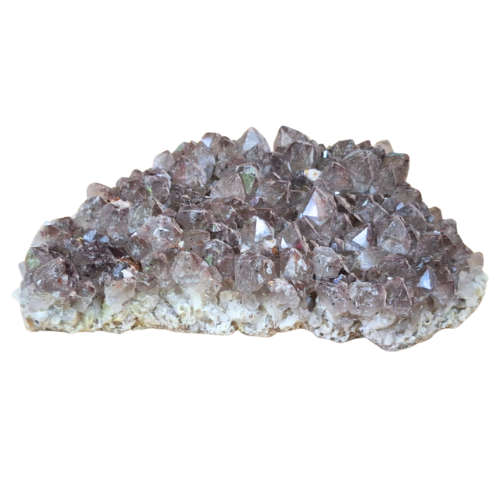 Hematoid Quartz cluster with black sphere inclusions, Rosslyn, Pretoria 9-20.5cm long
