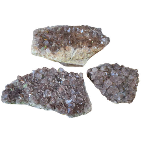 Hematoid Quartz cluster with black sphere inclusions, Rosslyn, Pretoria 9-20.5cm long