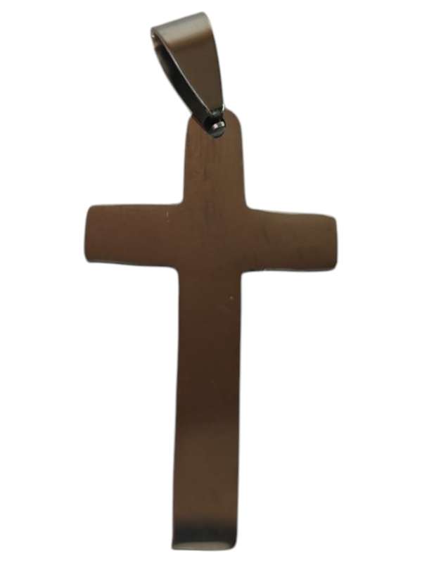 Simple cross Pendant, Stainless Steel, 2 x 4.2cm