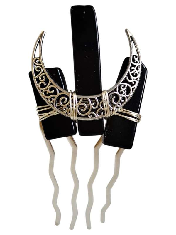 Black Obsidian crown / comb