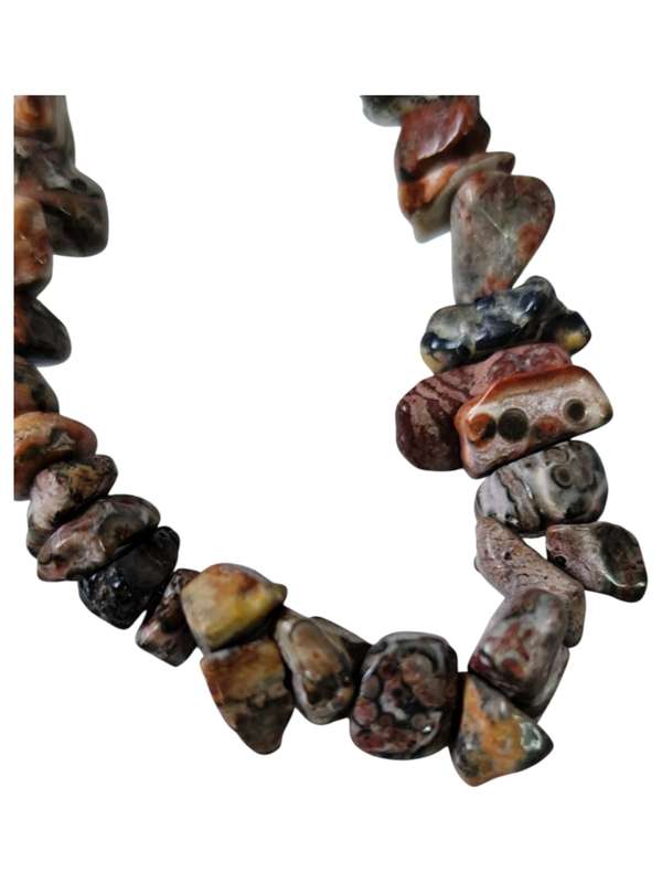 Leopard Skin Jasper chip string, 80cm long, 4-12mm chips