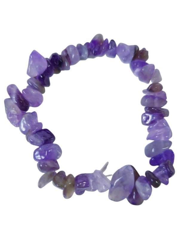 Amethyst chip bracelet, stretchcord
