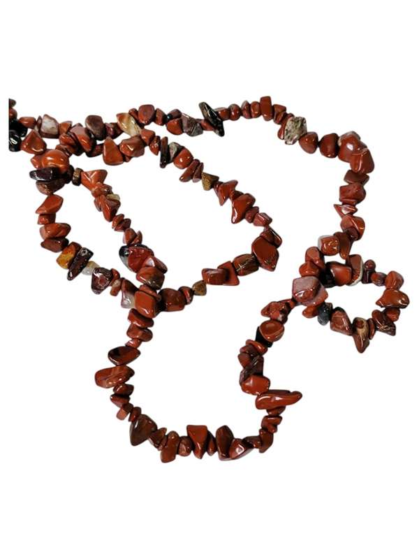 Red Jasper chip string, 80cm long, 4-12mm chips